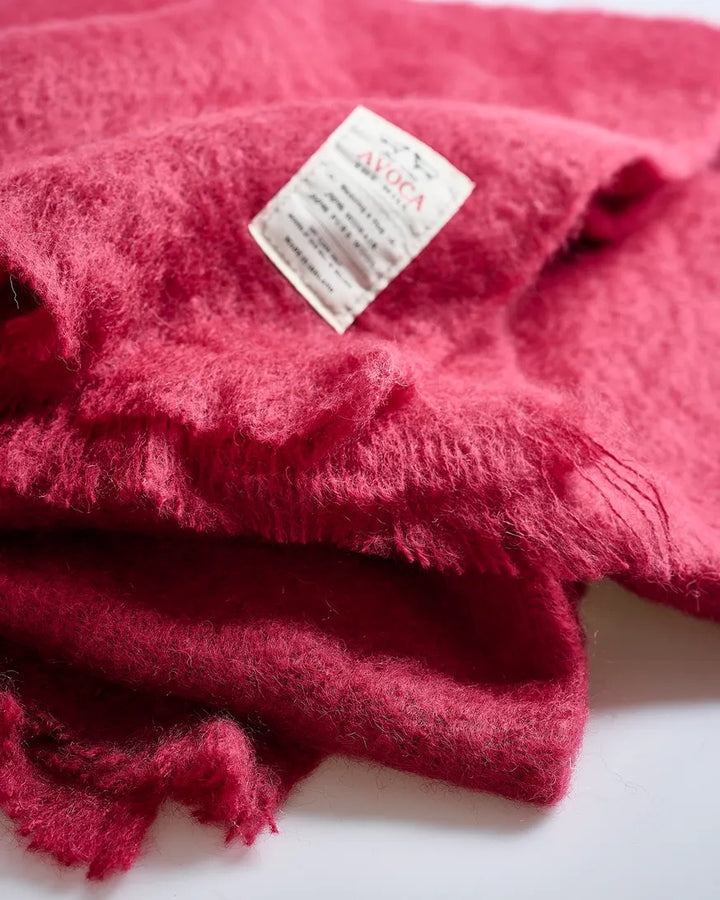 Ruby Red Avoca Mohair Throw