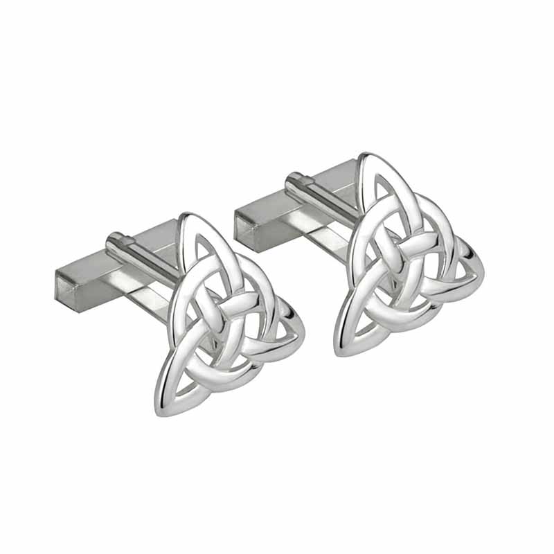 Rhodium-Plated Trinity Knot Cufflinks S6449