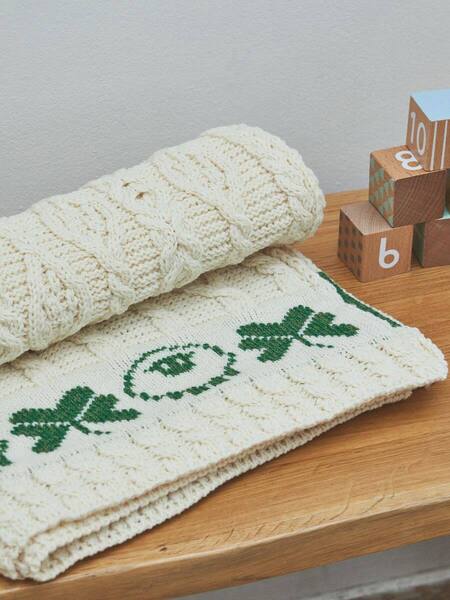 Sheep and Shamrock Baby Throw A448