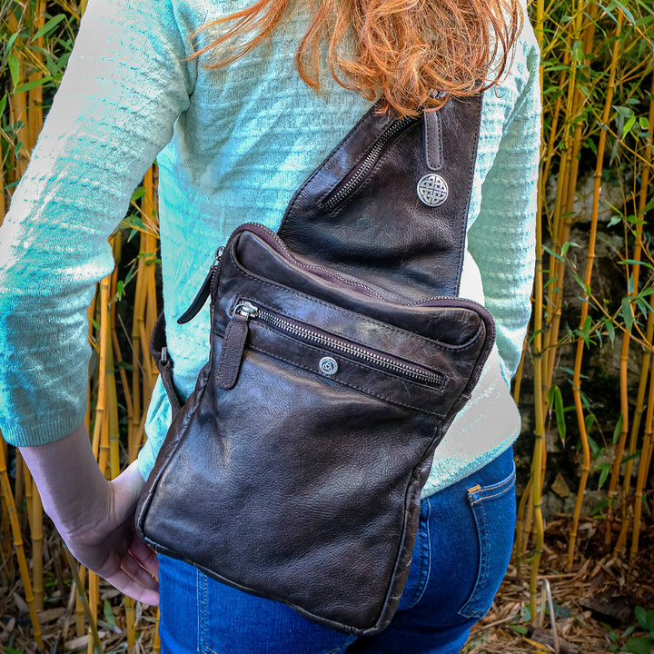 Brown Leather Sling Bag
