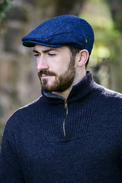 Trinity Cap - 34 Blue Herringbone