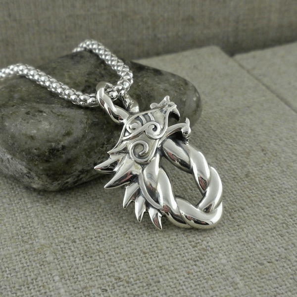 Sterling Silver Dragon Pendant -PPS7358