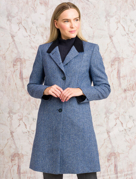 Isabella - Blue Tweed Coat