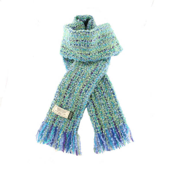 Blue Green Mohair Viscose Scarf (34C1)